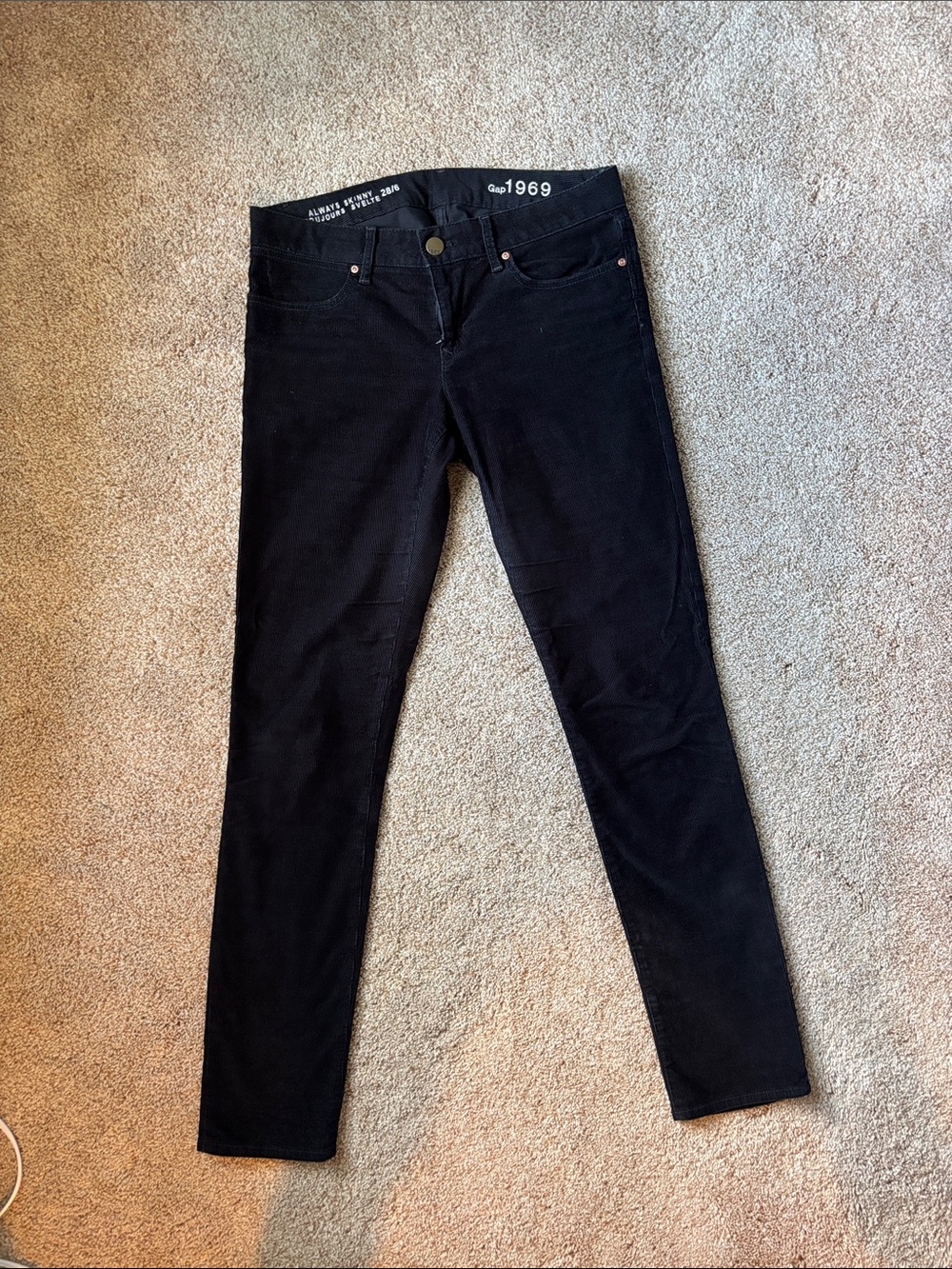GAP 1969 Always Skinny Black Cords